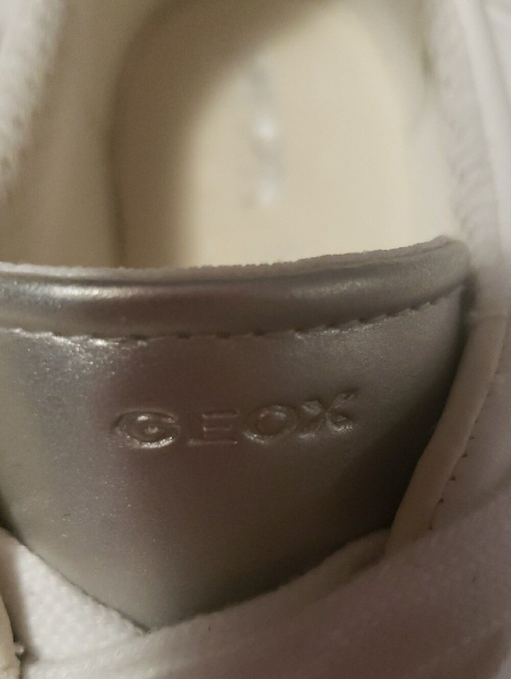 Geox White Sneakers with Silver Tongue Detail - Picture 2 of 6